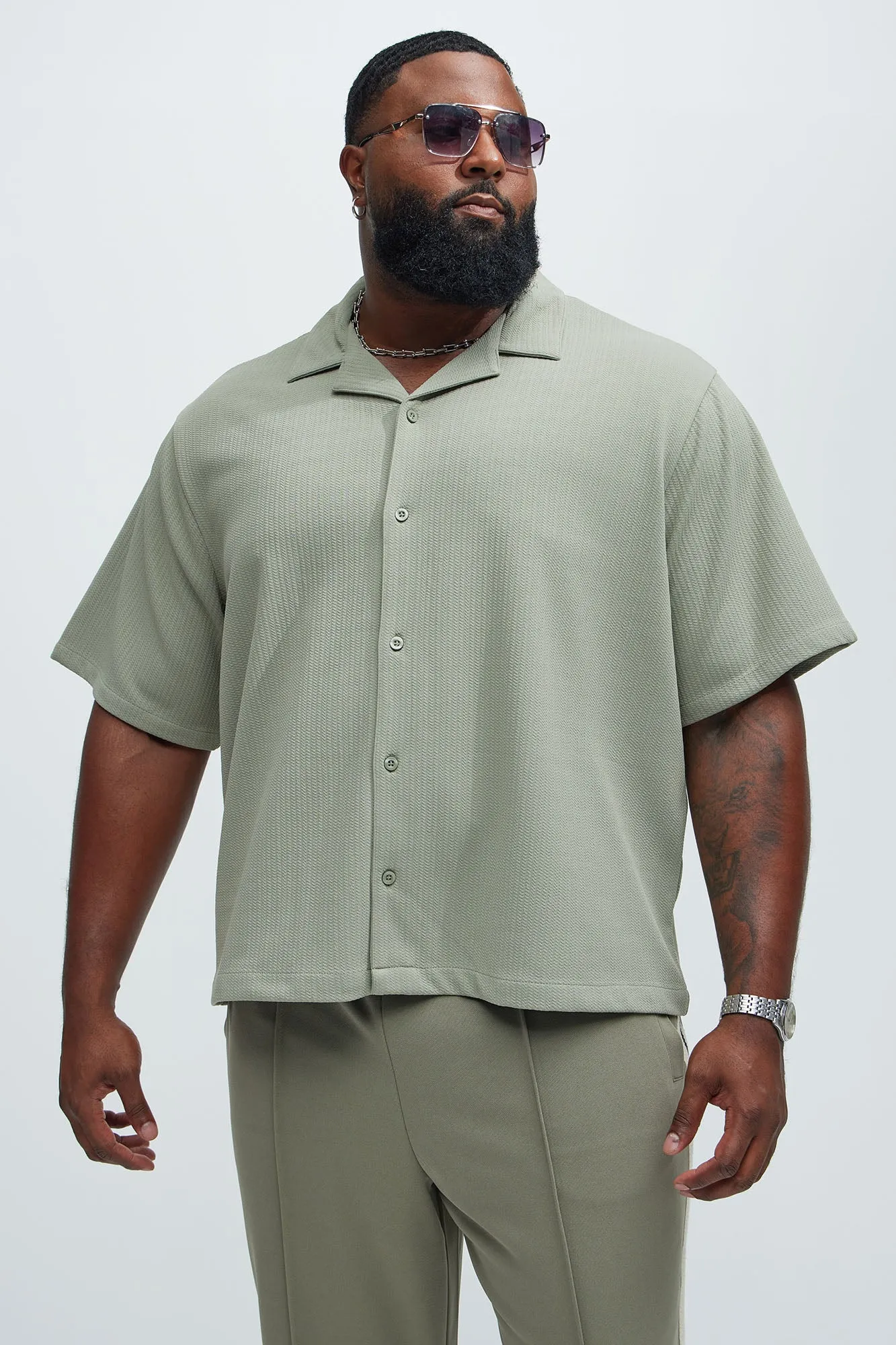 Koa Textured Shirt - Sage sold by Fashion Nova product image thumbnail 5