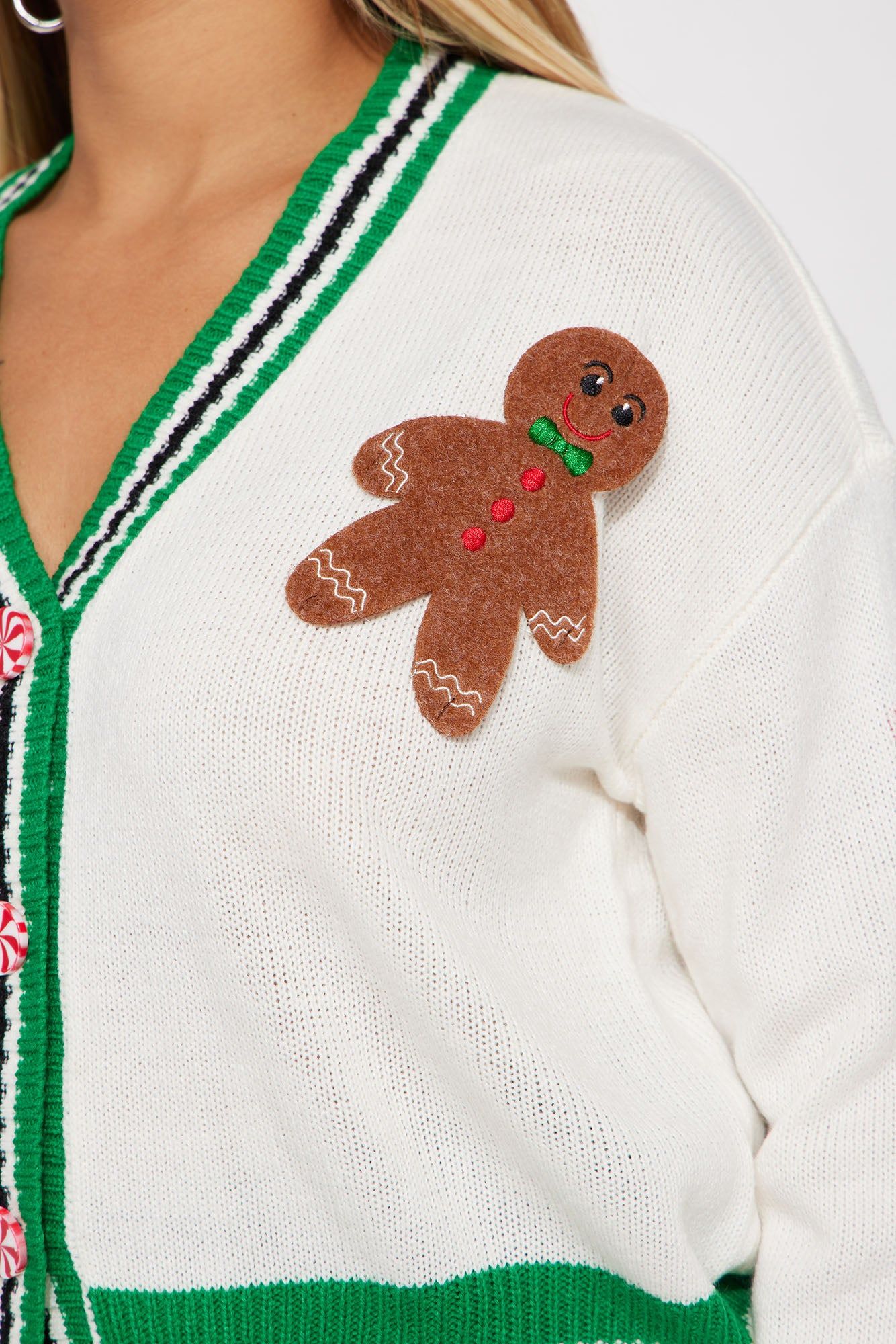 Merry Xmas Cardigan - Off White/combo sold by Fashion Nova product image thumbnail 2