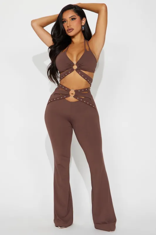 Myla Strappy Pant Set - Chocolate sold by Fashion Nova
