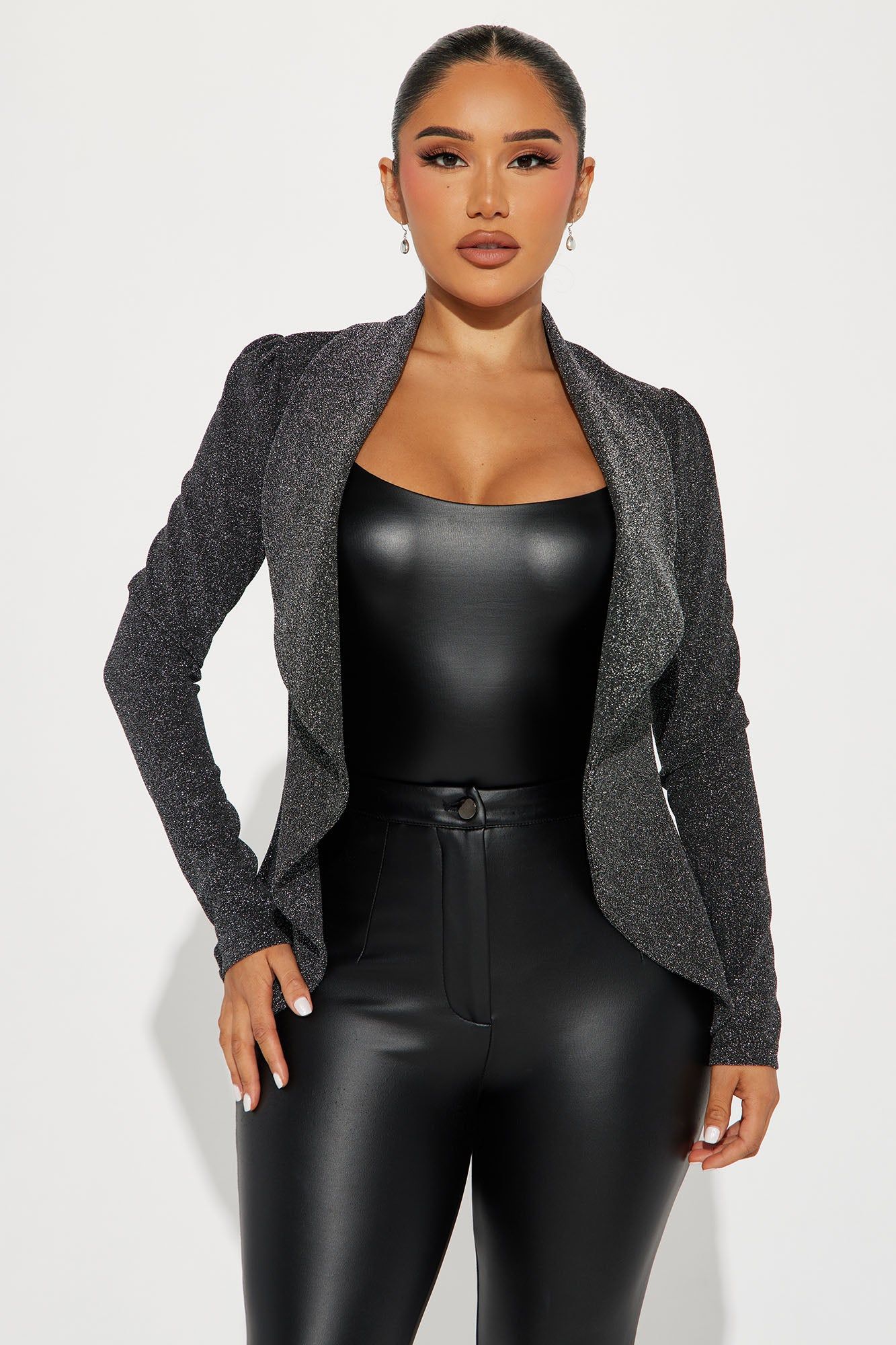 Meet And Greet Shimmery Blazer - Silver sold by Fashion Nova