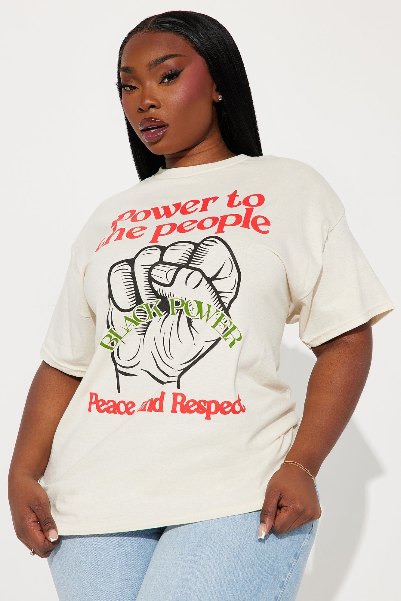 Power To The People Tee - Sand sold by Fashion Nova product image thumbnail 4