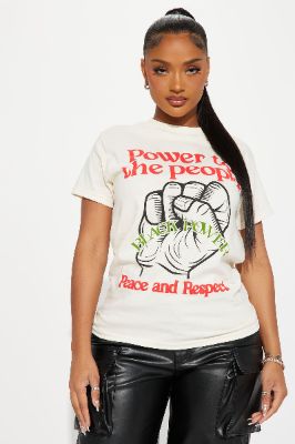 Power To The People Tee - Sand sold by Fashion Nova