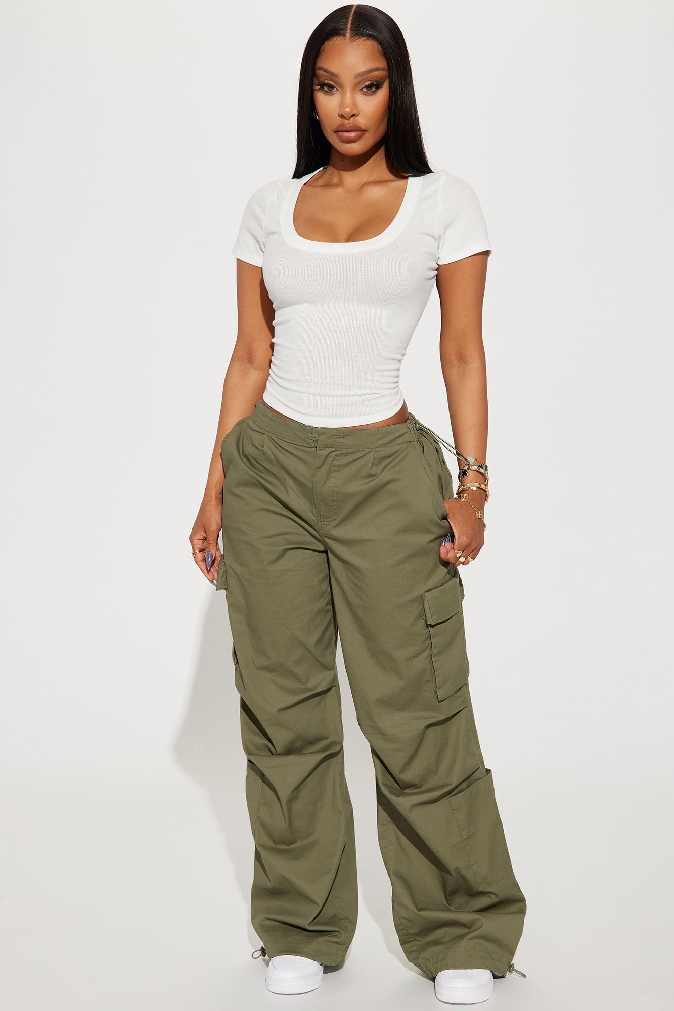 Take What's Mine Cargo Pant - Olive sold by Fashion Nova