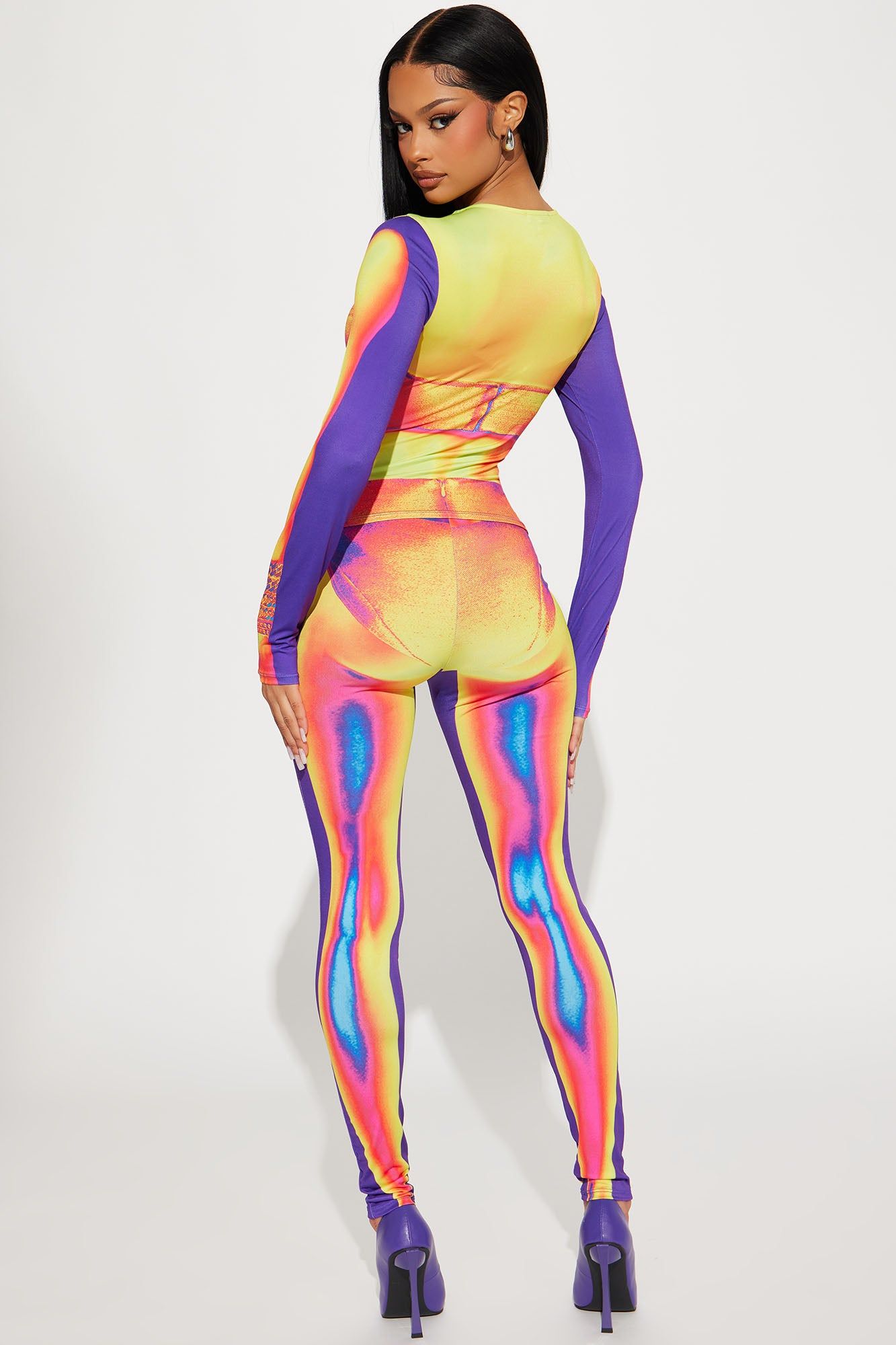 Night Vision Legging Set - Yellow/combo sold by Fashion Nova product image thumbnail 3