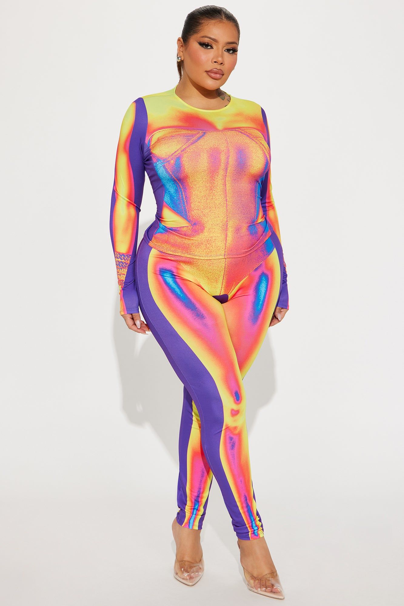 Night Vision Legging Set - Yellow/combo sold by Fashion Nova product image thumbnail 4