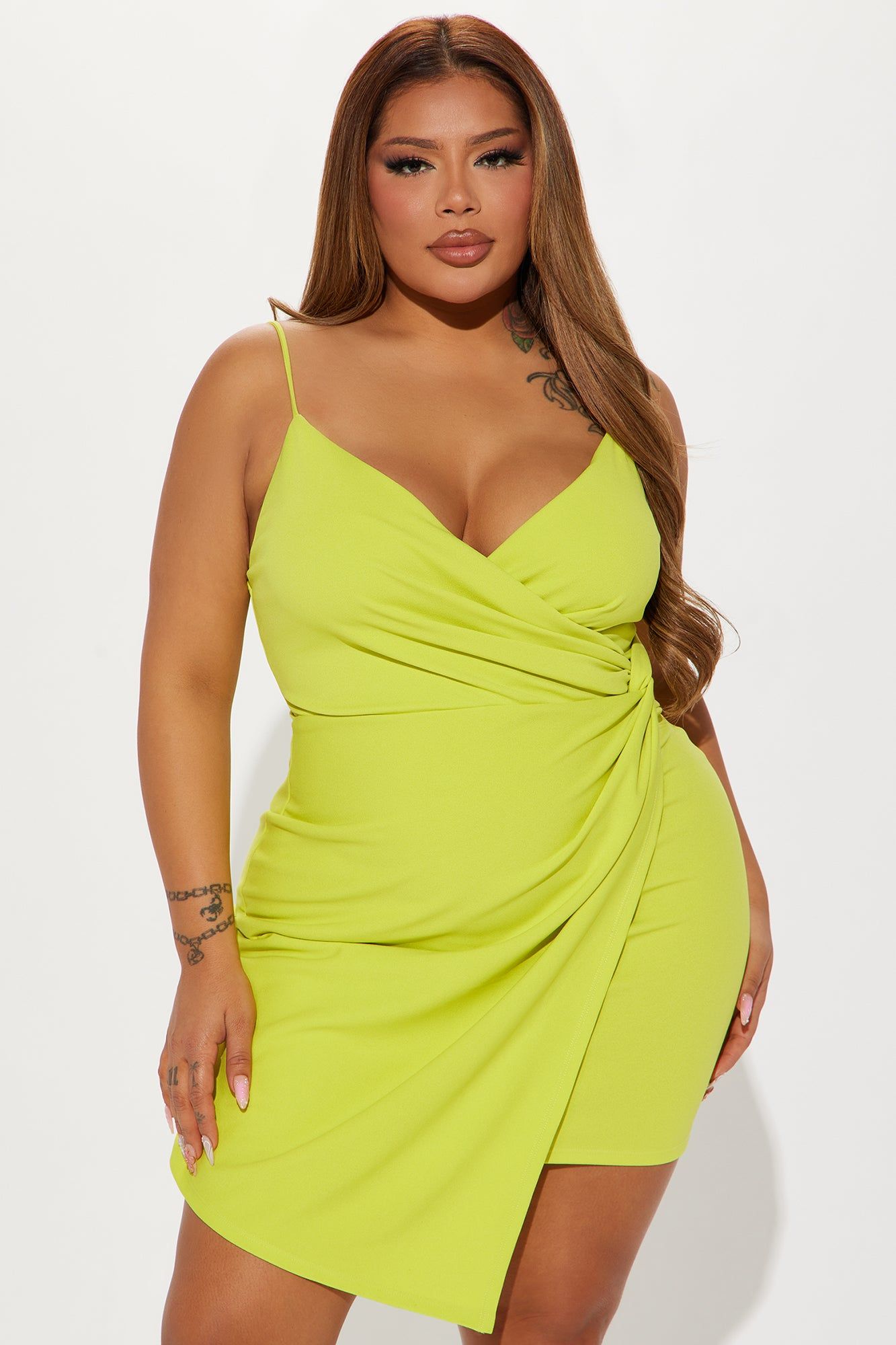 Amp Up The Drama Mini Dress - Lime sold by Fashion Nova product image thumbnail 4