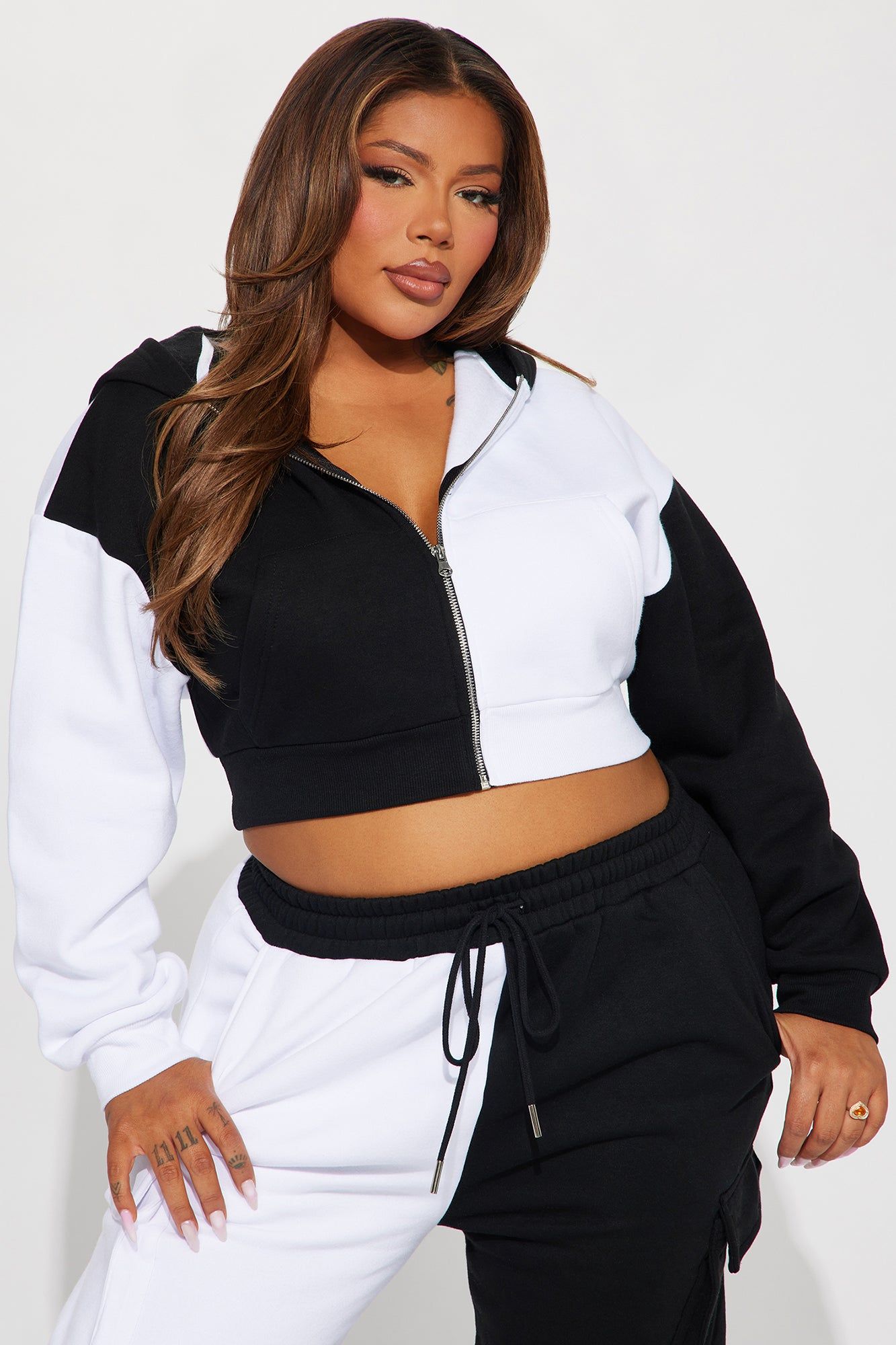 Melinda Color Block Lounge Hoodie - Black/White sold by Fashion Nova product image thumbnail 4