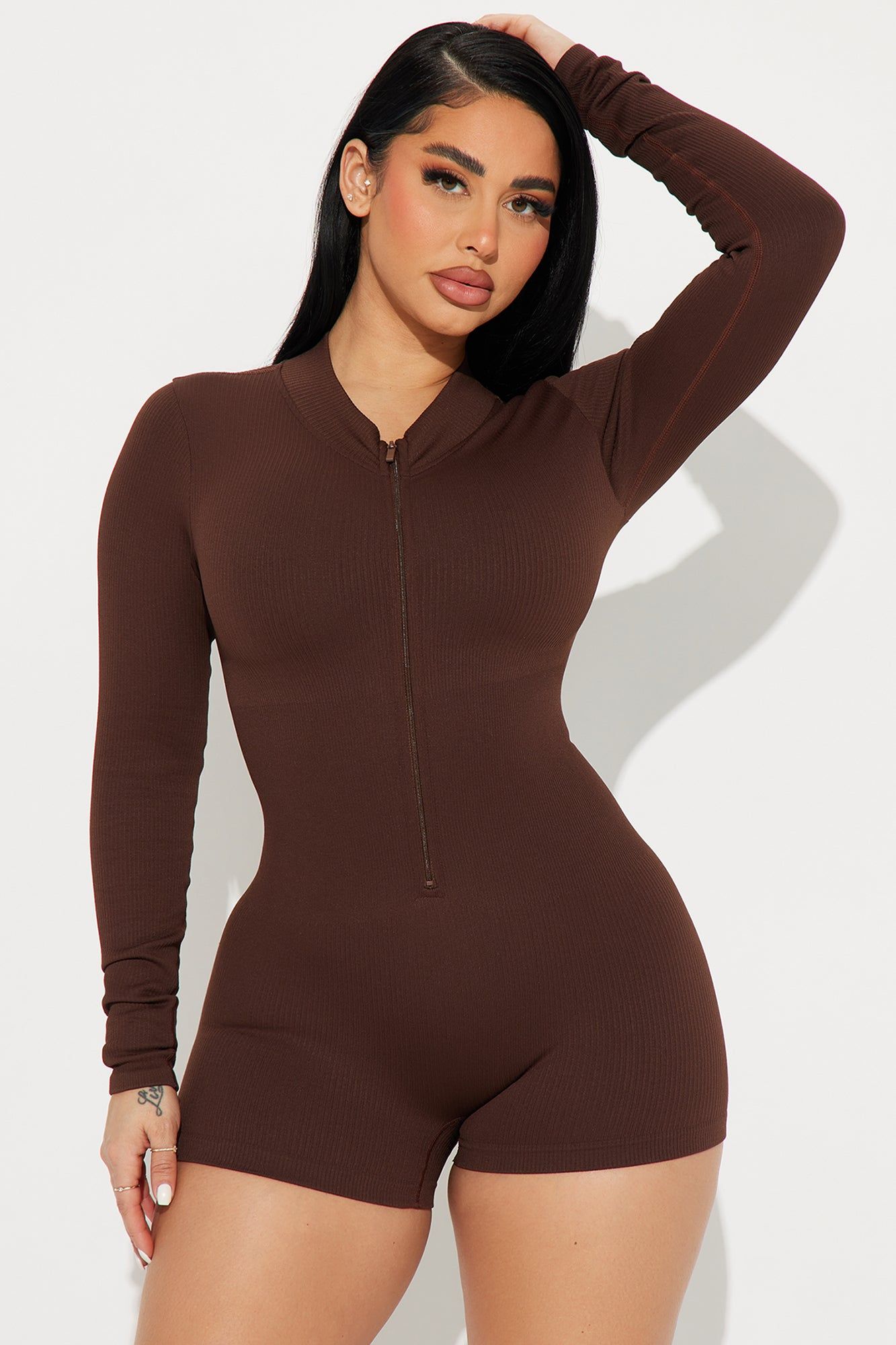 Smooth Body Active Romper - Brown sold by Fashion Nova product image thumbnail 2