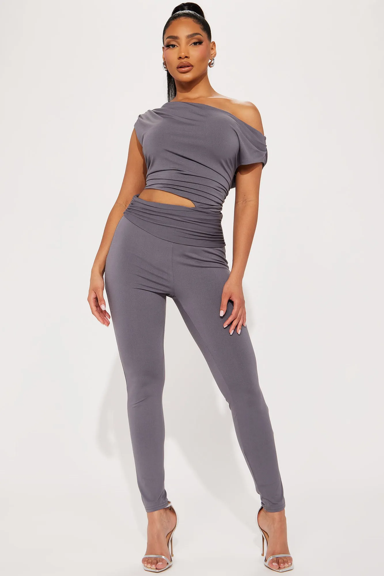 Cassie Jumpsuit - Charcoal sold by Fashion Nova