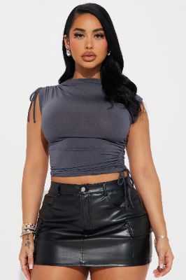 Focused On Me Top - Grey sold by Fashion Nova