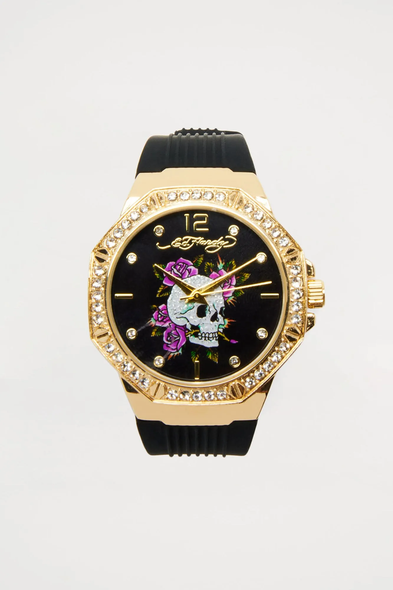Ed Hardy Skull And Roses Watch - Black | Parallel