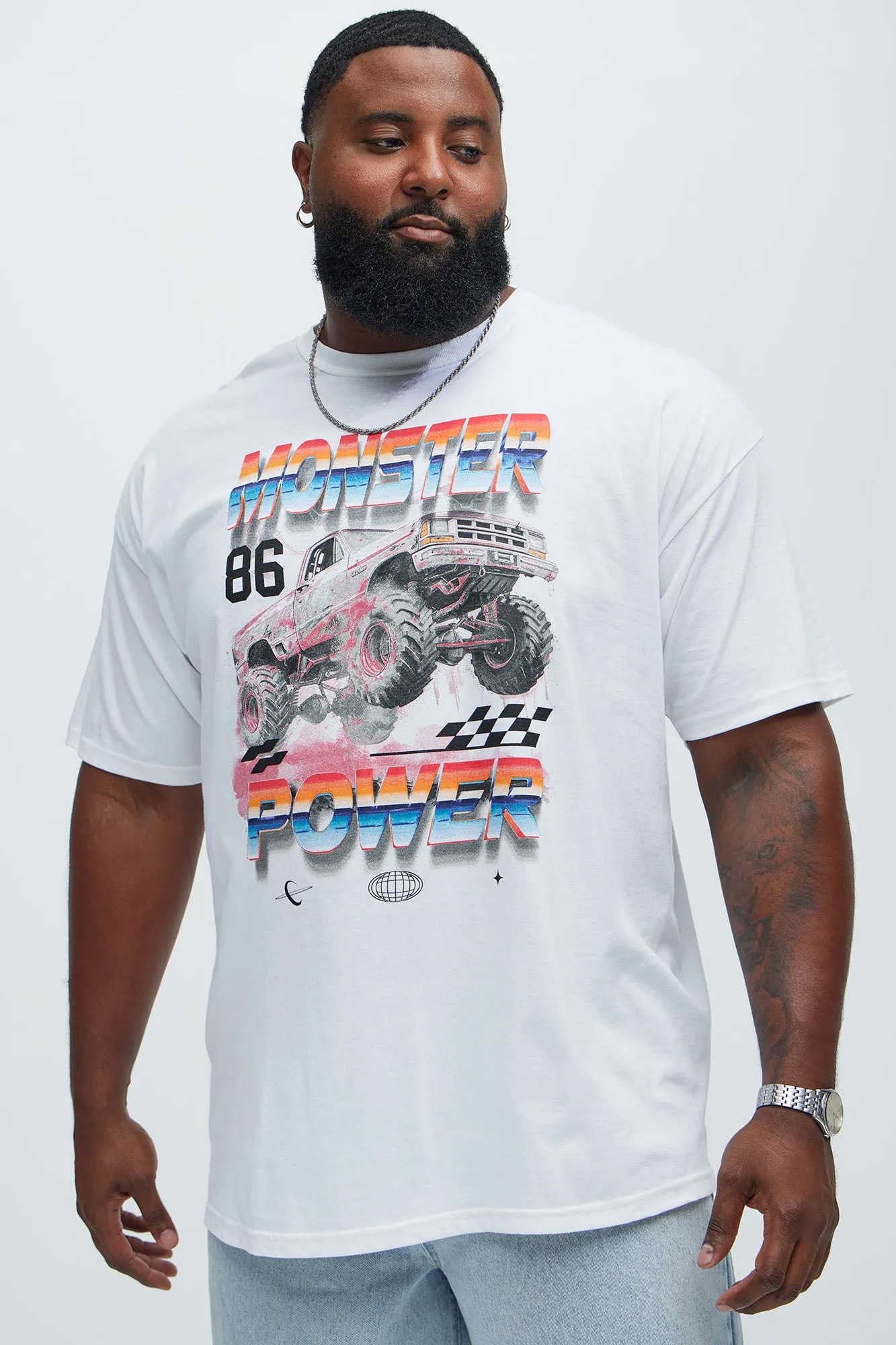 Monster Truck Power Short Sleeve Tee - White sold by Fashion Nova product image thumbnail 4