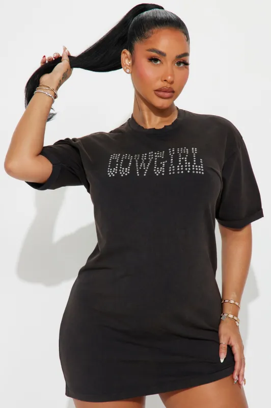 Howdy Mini T-Shirt Dress - Slate Grey sold by Fashion Nova