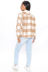 Chillin By The Fire Jacket - Taupe/combo sold by Fashion Nova