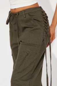 Just A Little Tease Cargo Pant - Olive sold by Fashion Nova