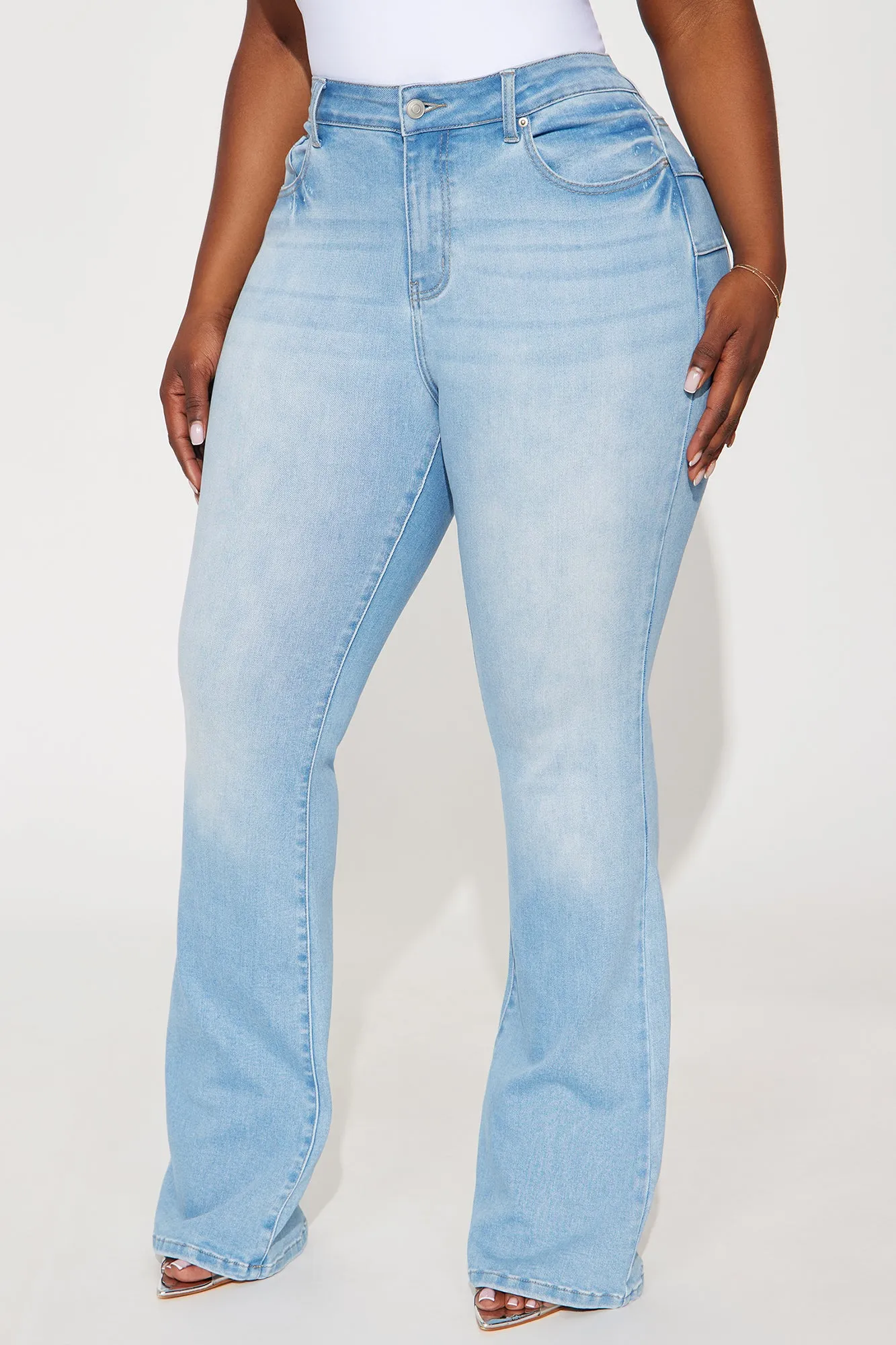 Iman Curvy Stretch Flare Jeans - Light Wash sold by Fashion Nova product image thumbnail 5