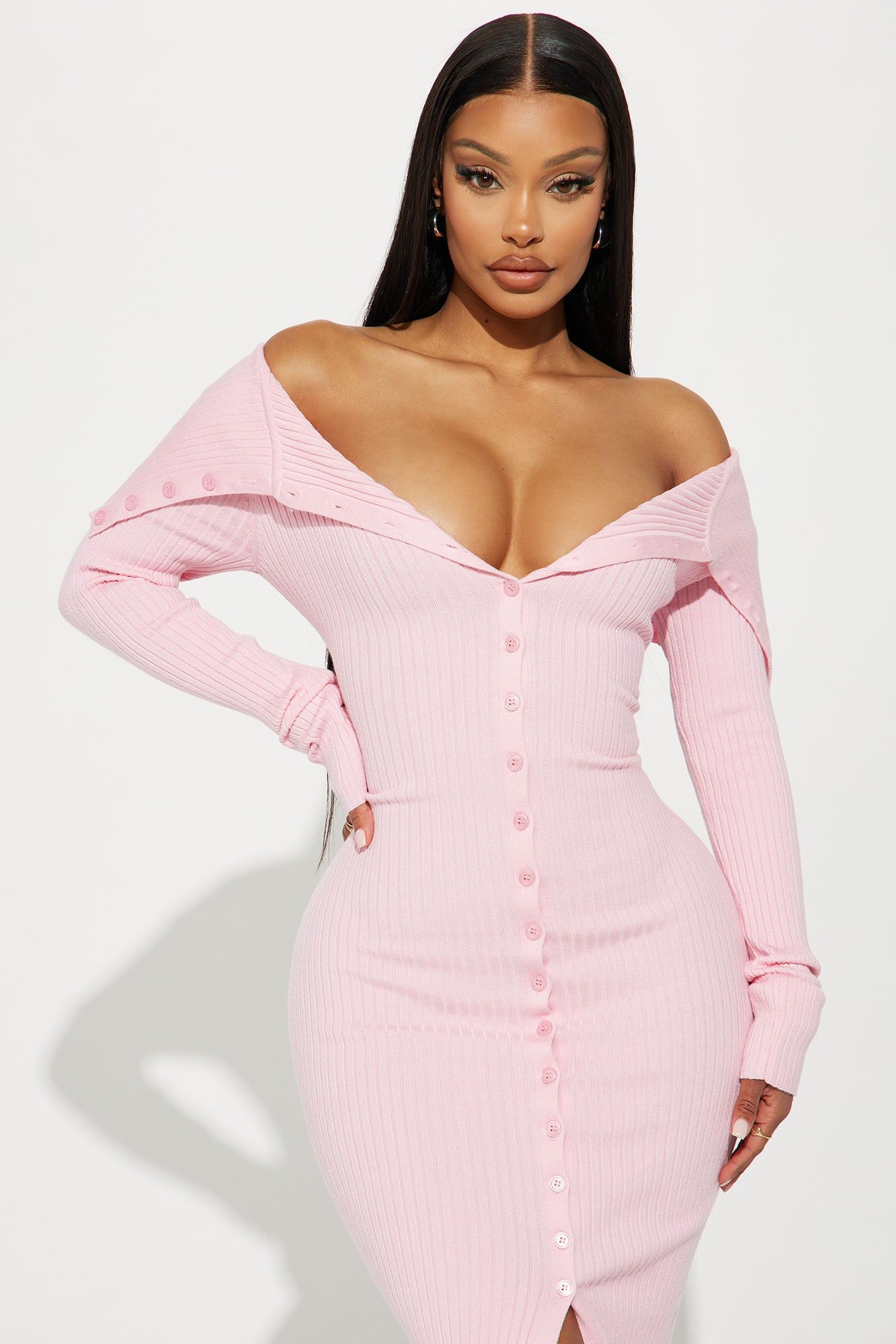 Ashley Sweater Midi Dress - Pink sold by Fashion Nova product image thumbnail 2
