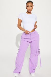 Can't Be Tamed Cargo Pant - Lavender sold by Fashion Nova