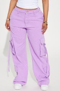 Can't Be Tamed Cargo Pant - Lavender sold by Fashion Nova