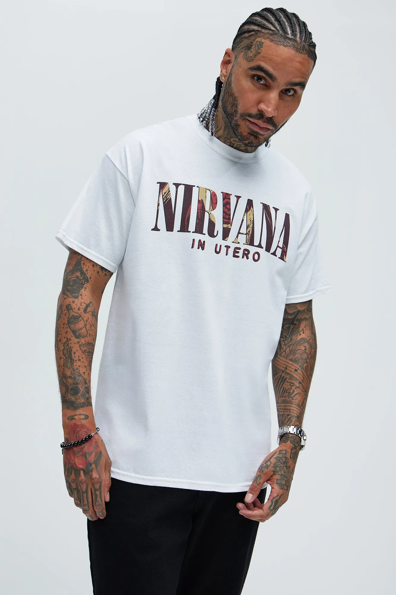 Nirvana In Utero Album Short Sleeve Tee - White sold by Fashion Nova