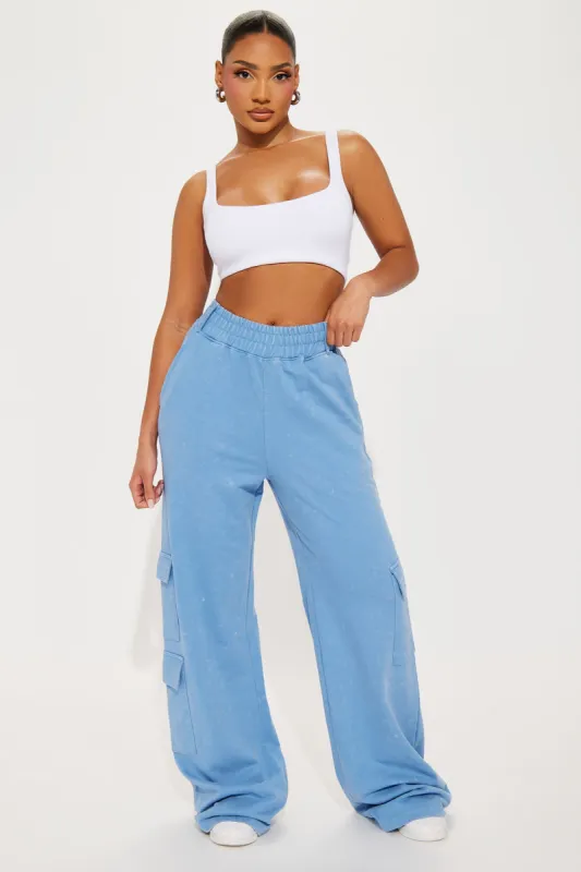 Carmen Washed Lounge Pant - Blue made by Fashion Nova