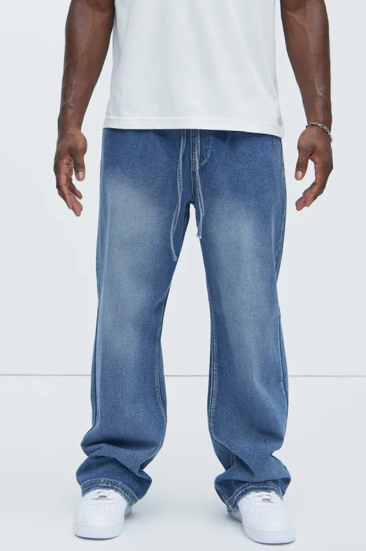 Let's Get It Denim Baggy Jeans - Indigo sold by Fashion Nova