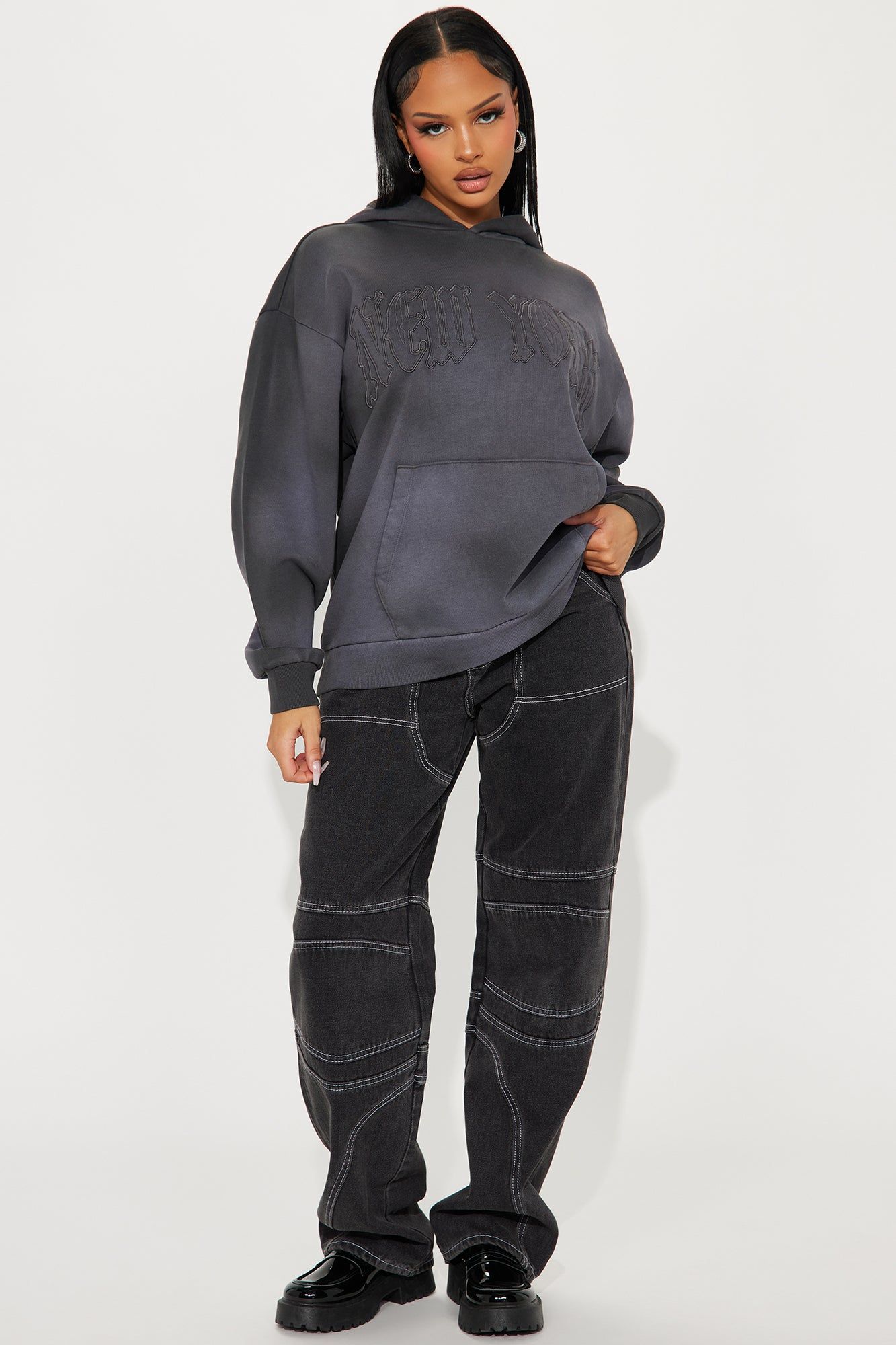 Fell In Love With New York Hoodie - Grey sold by Fashion Nova product image thumbnail 3