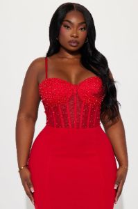 Bella Embellished Gown - Red sold by Fashion Nova