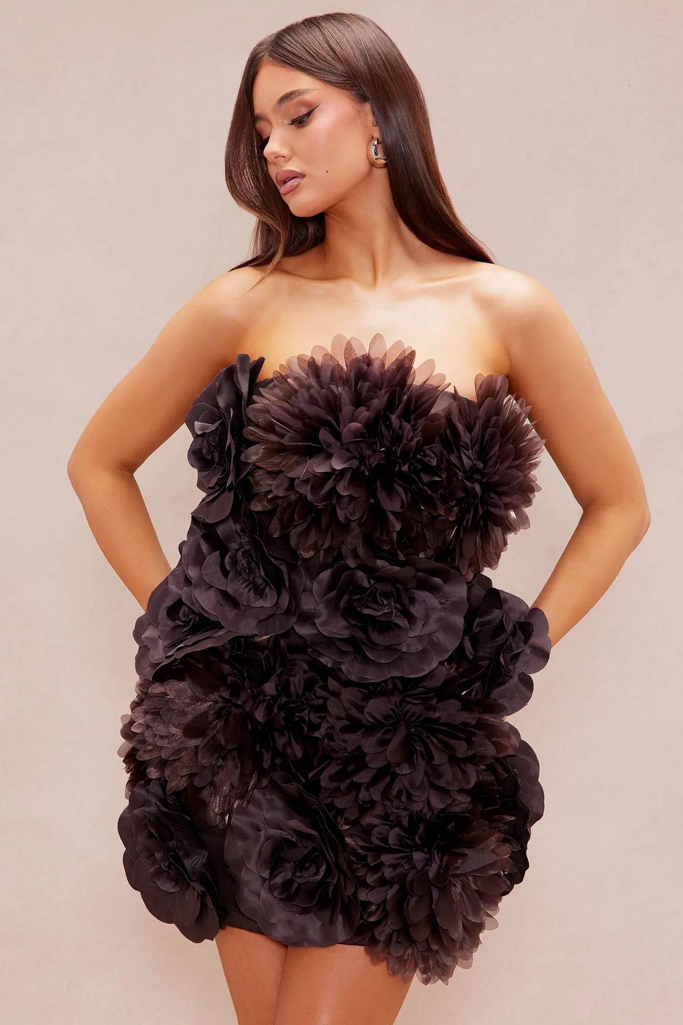 Rome Floral Mini Dress - Chocolate sold by Fashion Nova product image thumbnail 2