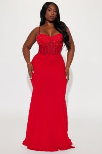 Bella Embellished Gown - Red sold by Fashion Nova