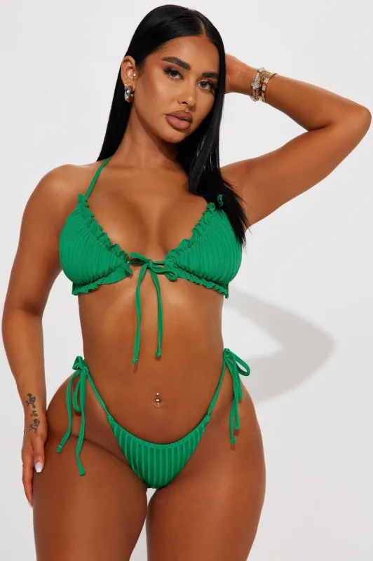 Ariel Ruched 2 Piece Bikini - Green sold by Fashion Nova