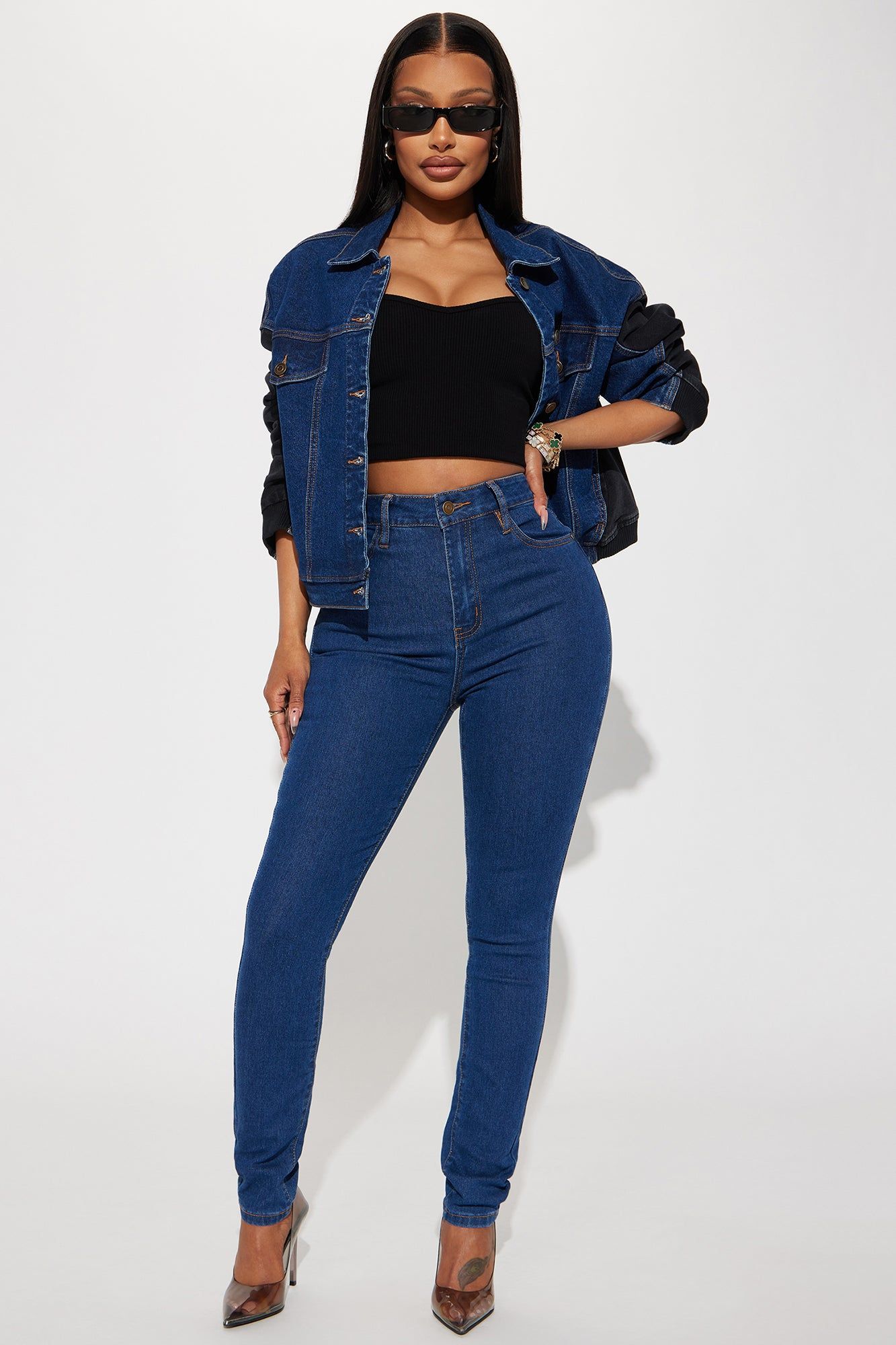 Bethany Basic Stretch Skinny Jeans - Dark Wash sold by Fashion Nova