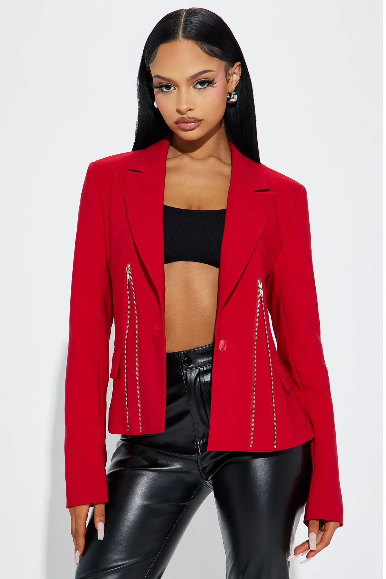 Hold It Down Blazer - Red sold by Fashion Nova