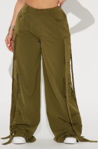 Archive Me Cargo Wide Leg Pant - Olive sold by Fashion Nova