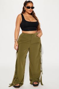 Archive Me Cargo Wide Leg Pant - Olive sold by Fashion Nova