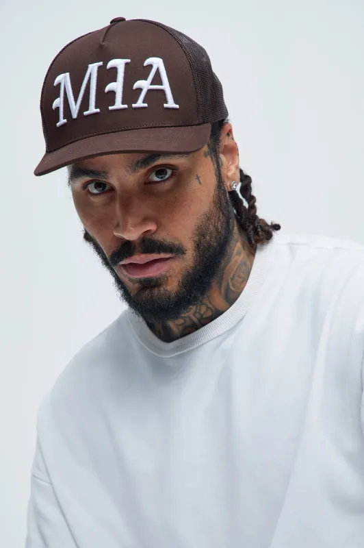 Miami Twill Trucker Hat - Dark Brown sold by Fashion Nova