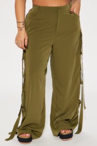 Archive Me Cargo Wide Leg Pant - Olive sold by Fashion Nova