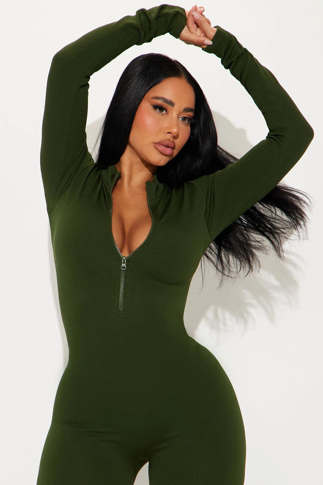 Chloe Seamless Jumpsuit - Olive sold by Fashion Nova product image thumbnail 2