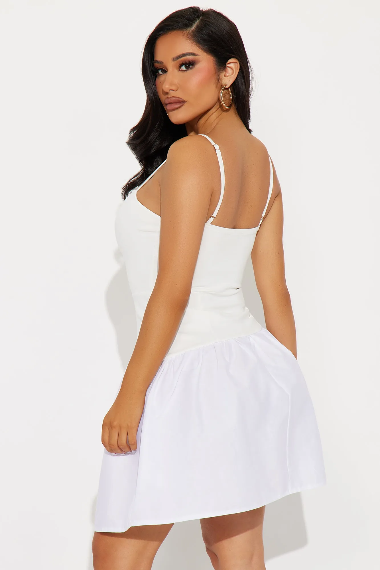 Kennedy Drop Waist Mini Dress - White sold by Fashion Nova product image thumbnail 4