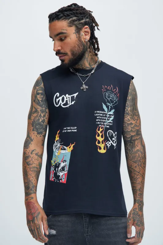 Reckless And Free Sleeveless Tee - Black sold by Fashion Nova