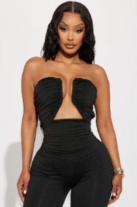Call Me Maybe Jumpsuit - Black sold by Fashion Nova