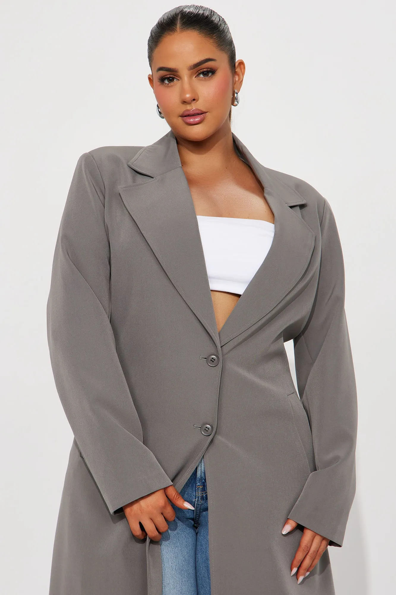 Take A Hint Trench - Charcoal sold by Fashion Nova product image thumbnail 5