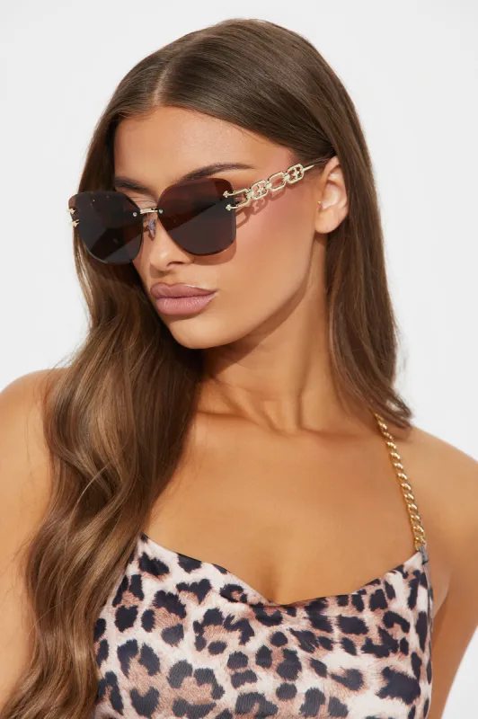 Check The Details Sunglasses - Brown sold by Fashion Nova