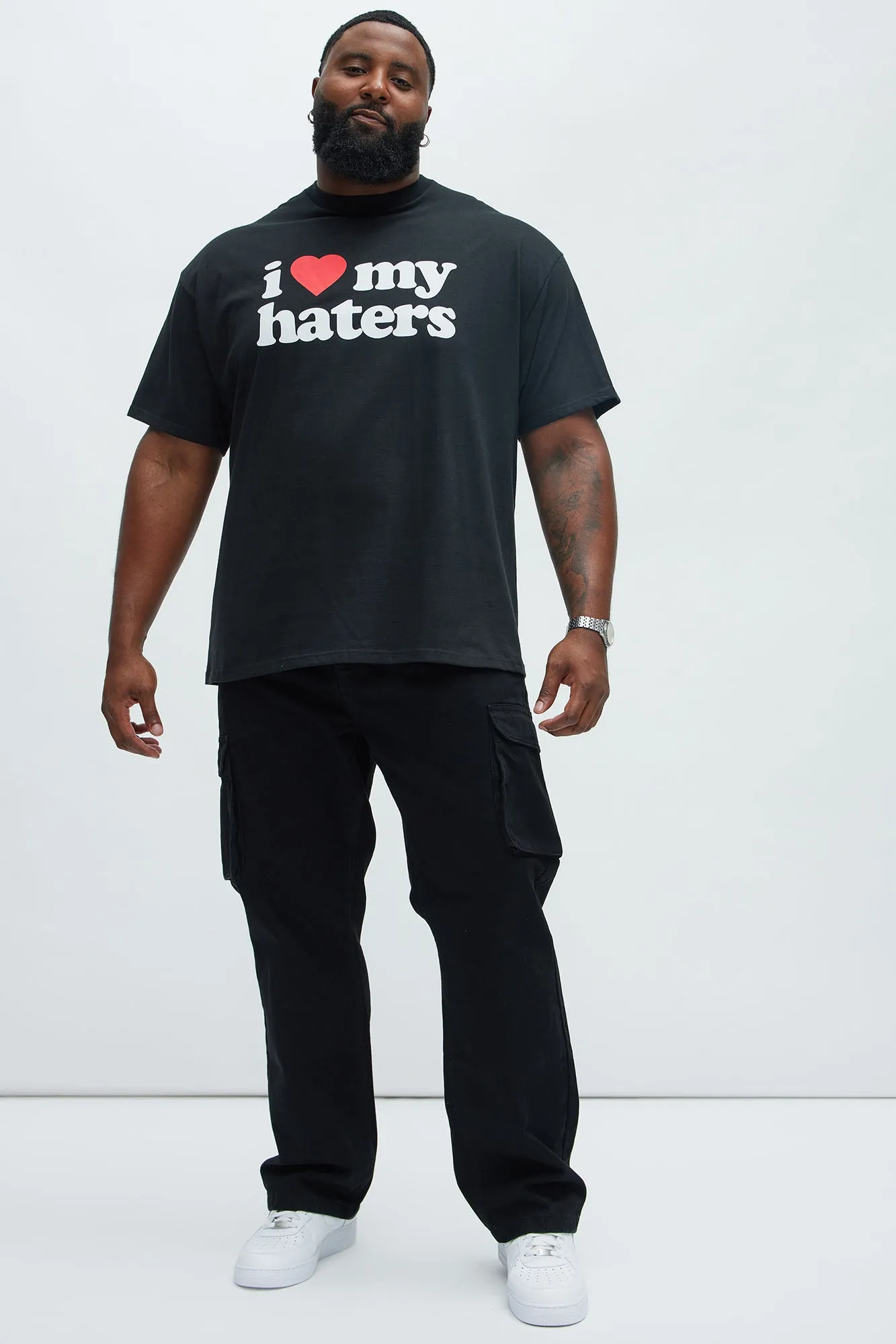 I Love My Haters Short Sleeve Tee - Black sold by Fashion Nova product image thumbnail 5
