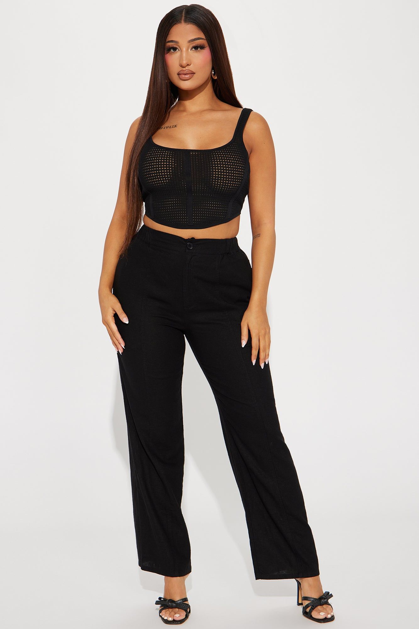 Melinna Linen Pant - Black sold by Fashion Nova