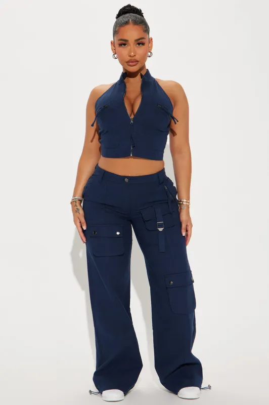Laurie Cargo Pant Set - Navy sold by Fashion Nova