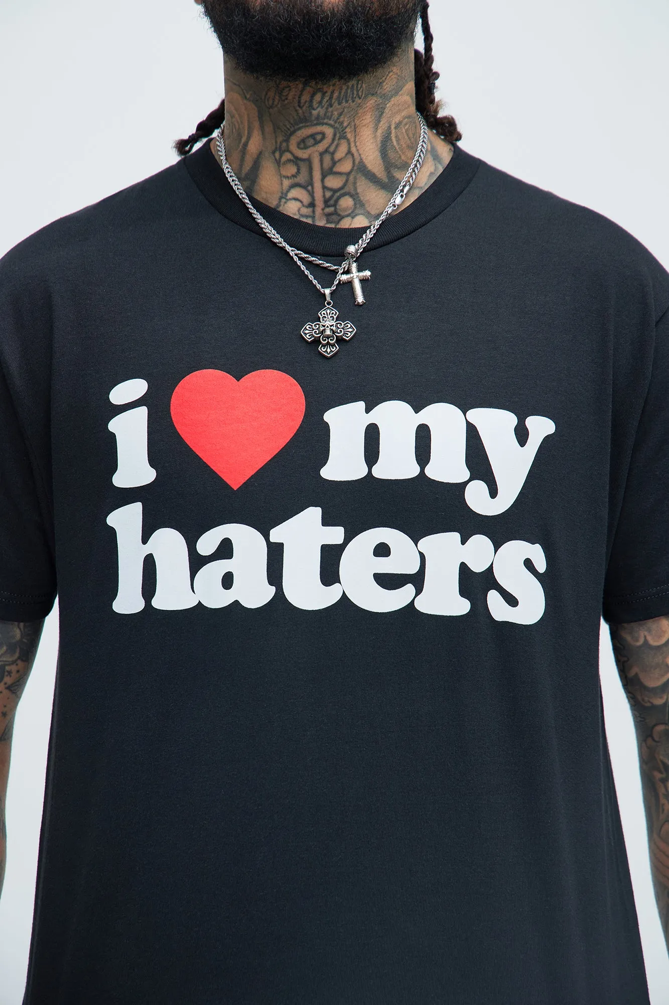I Love My Haters Short Sleeve Tee - Black sold by Fashion Nova product image thumbnail 3