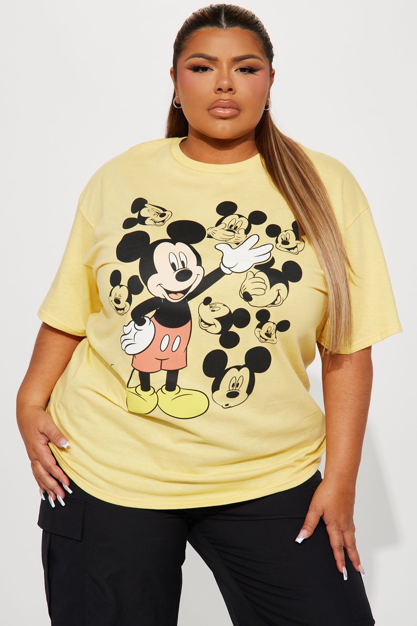 Mickey Mouse Faces Graphic Tshirt - Yellow sold by Fashion Nova product image thumbnail 4