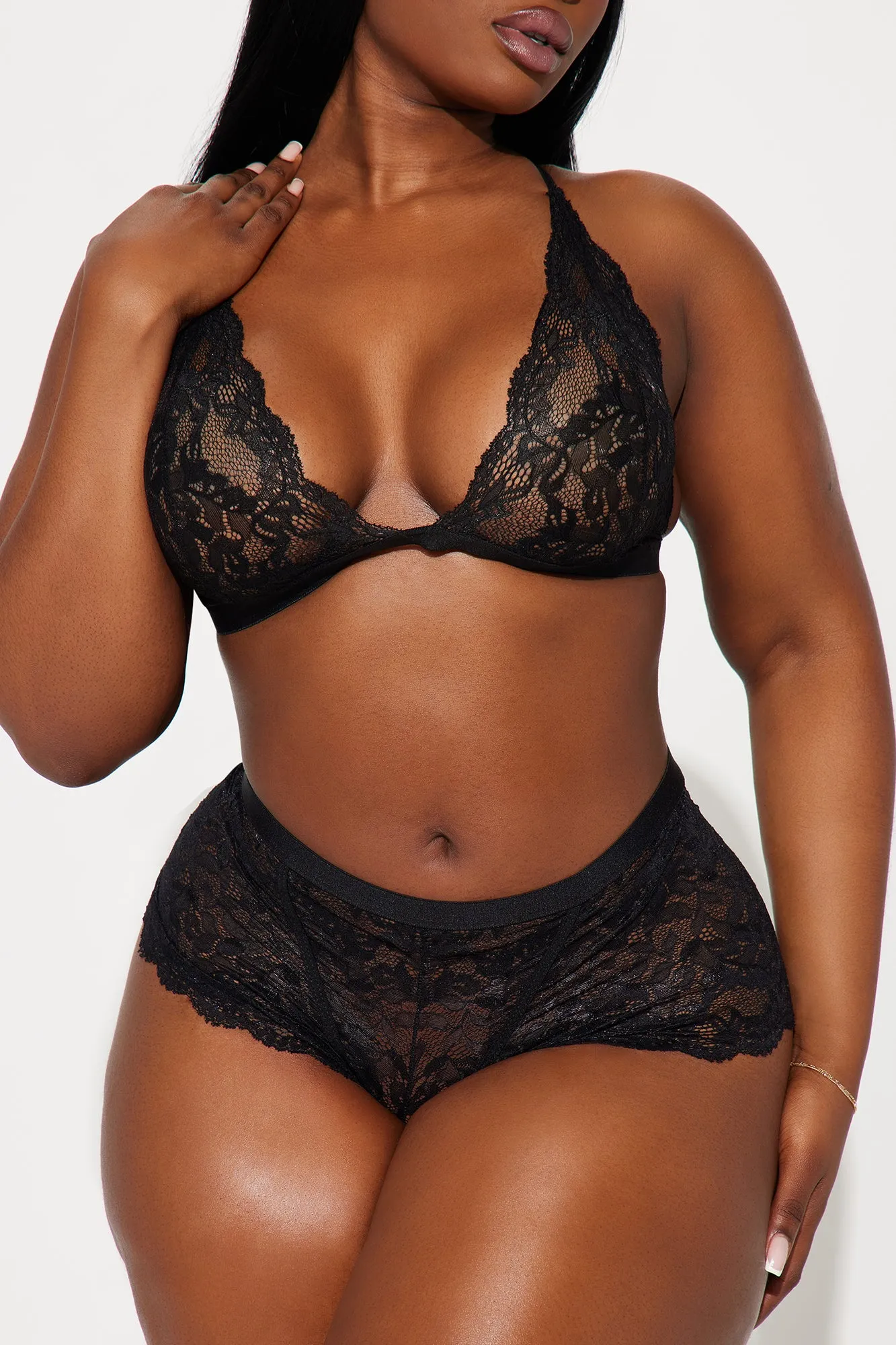 Sultry Moments Lace Boxer Short 2 Piece Set - Black sold by Fashion Nova product image thumbnail 5