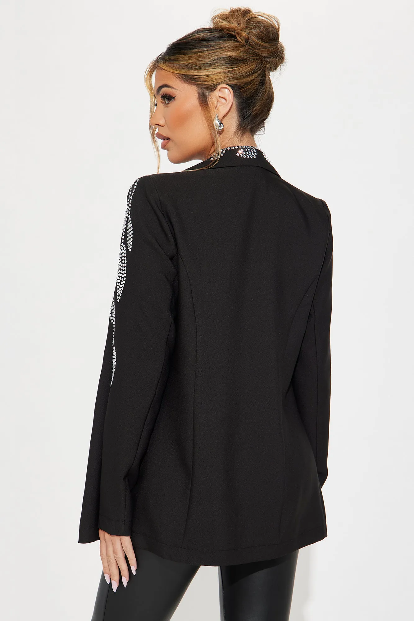 Stand Out Rhinestone Blazer - Black sold by Fashion Nova product image thumbnail 5